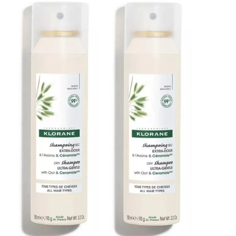 Klorane Shampoo Secco Extra Delicato Avena Ceramidi Duo 2 x 150ml Klorane - 1