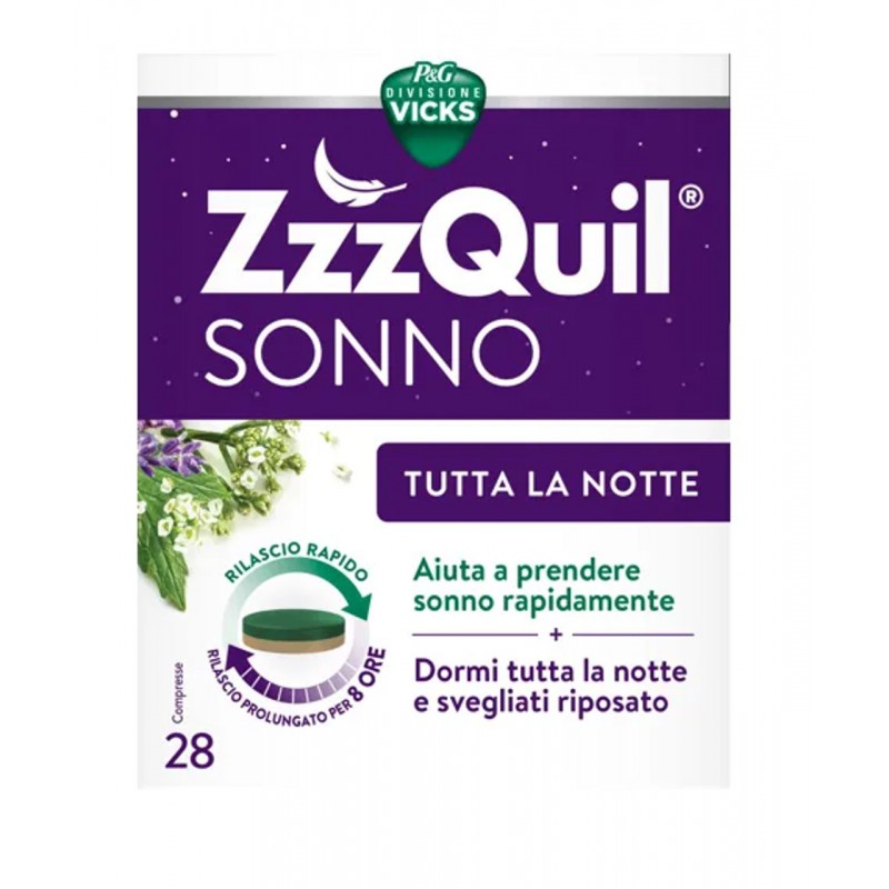 Vicks ZzzQuil Sonno Migliora il Riposo Notturno 28 Compresse ZzzQuil Natura - 1