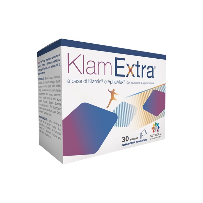 KlamExtra Integratore Alimentare Klamin AphaMax Microalghe Klamath 30 Bustine Nutrigea - 1